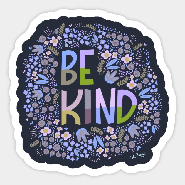 Be kind, floral Sticker by Valeria Frustaci 